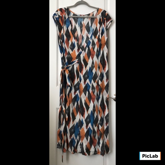 NWOT The Odells Geo Wrap Dress - XL - Picture 4 of 8